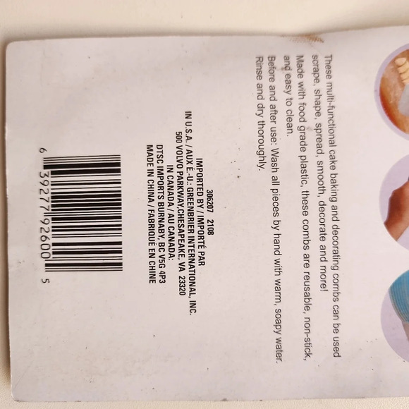 Voila Brand Cake Decorating Due -3 Pack Icing Combs Tool Set - Picture 8 of 11